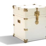 Christopher White Leather Side Table